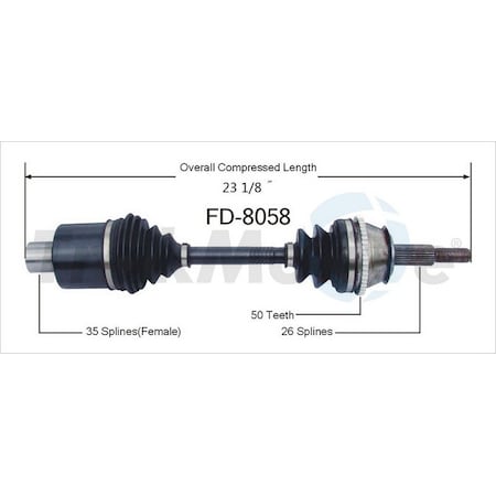 Surtrack Axle Cv Axle Shaft, Fd-8058 FD-8058